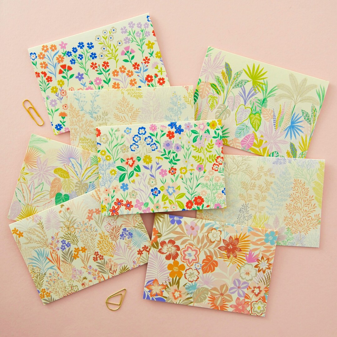 Botanical Thank You Card Set of Notecards - Etsy UK