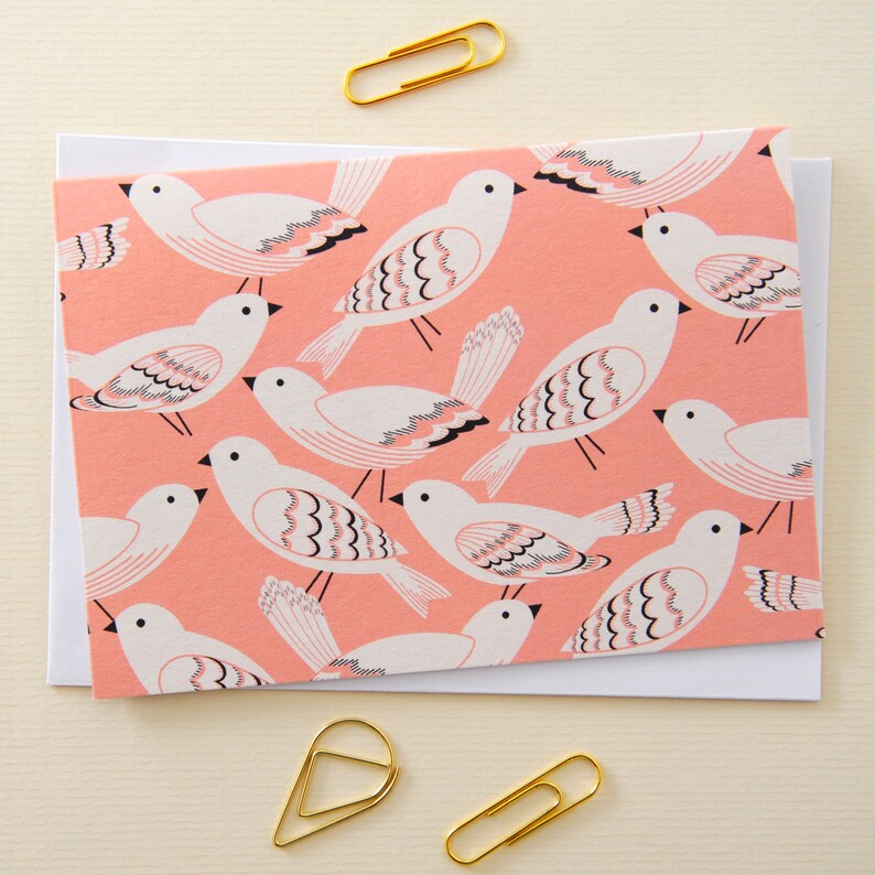 bird print multi pack of notecards thank you cards etsy