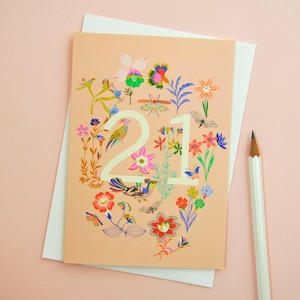 Carte de voeux joyeux anniversaire 21