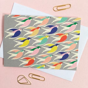 Bird print multi pack of notecards / Thank you card set. image 3