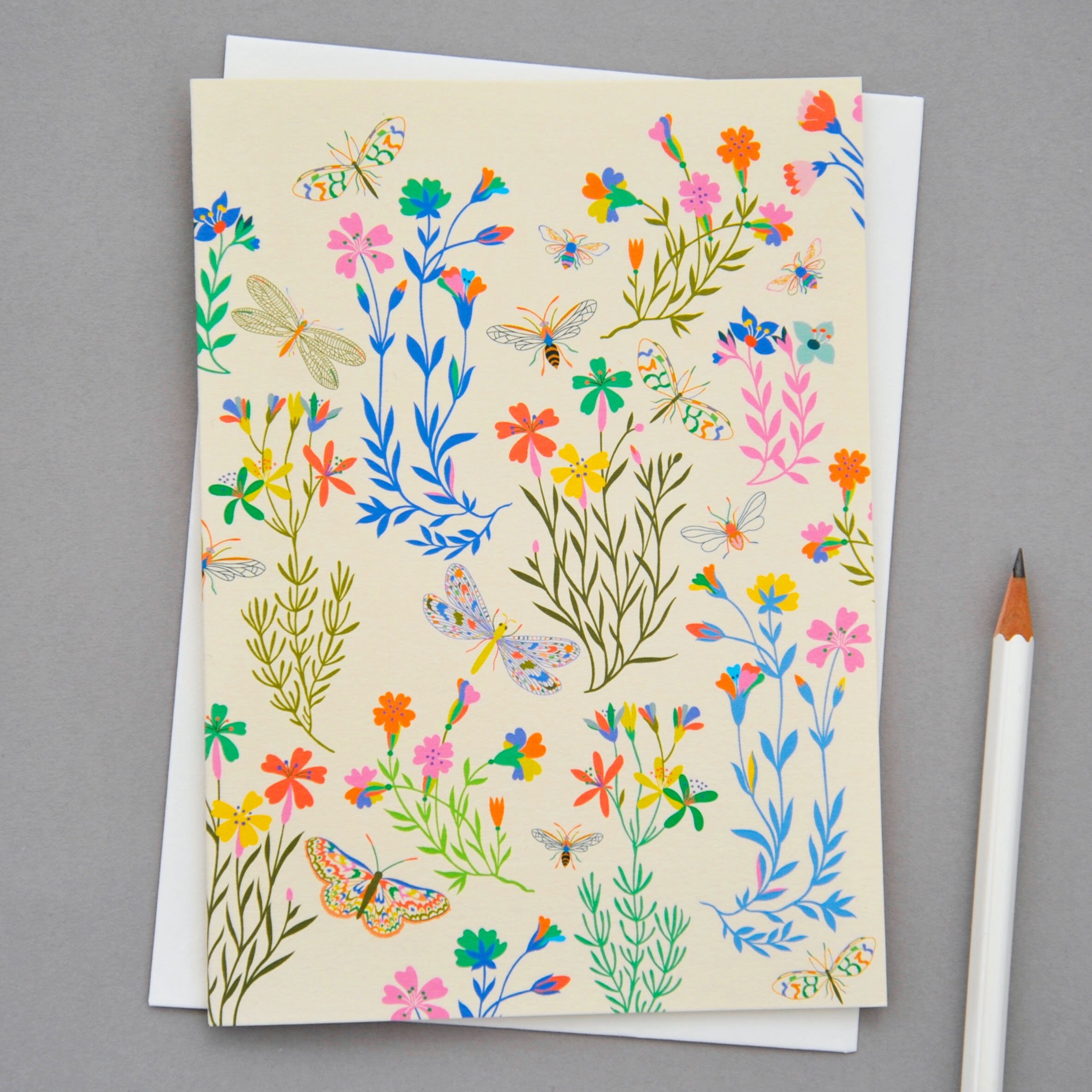 Set of 4 Butterfly, Birds and Bees Illustrated Greetings Cards Pack - Etsy