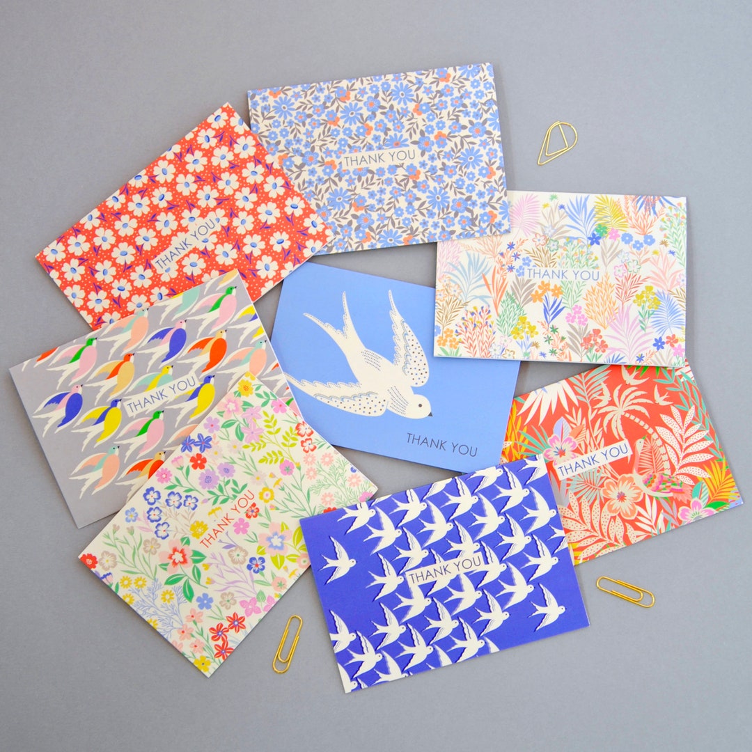 Illustrated Thank You Cards – Notecard Gift Set (pack of 8) - Etsy