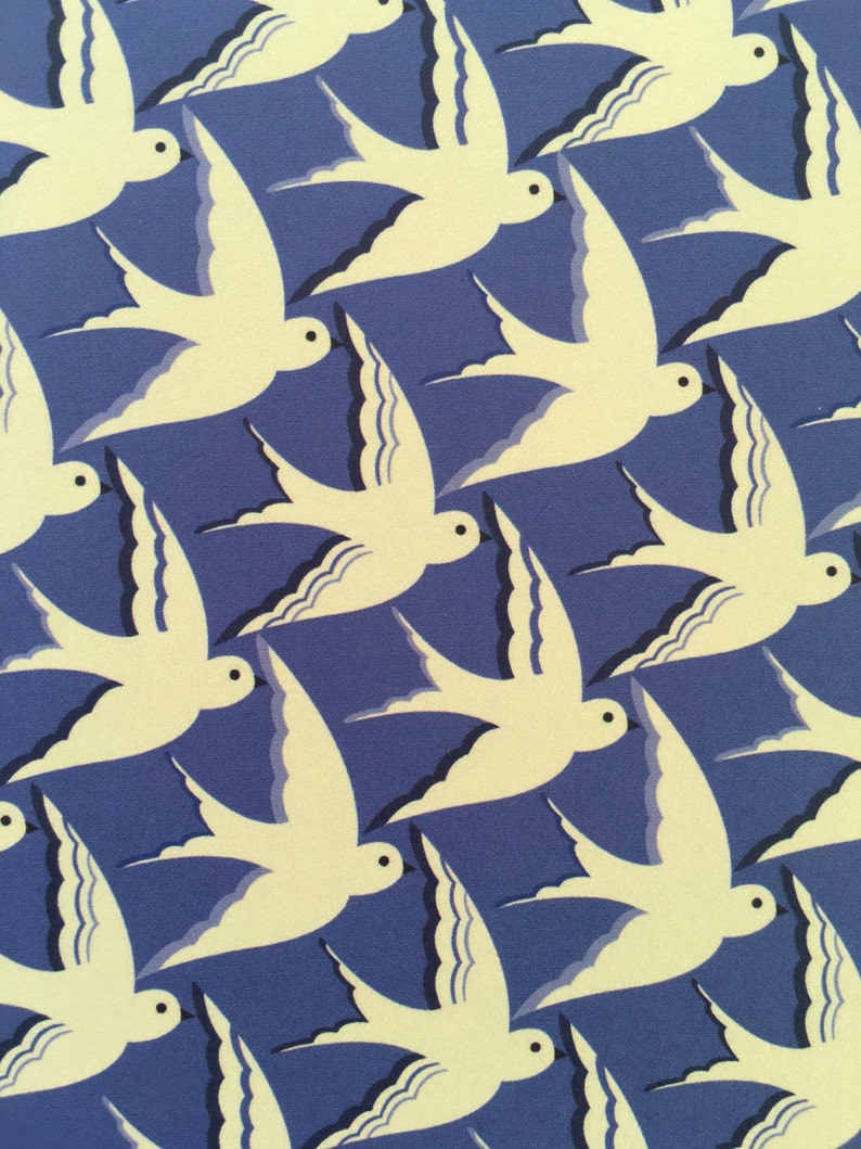 Bird's in flight Blue Greetings Card / Blank inside / Birthday Card image 2