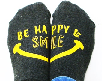 Be Happy Socks - Be Happy and Smile - Women's Socks - Cheer Up Gift