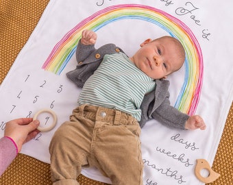 personalised rainbow blanket