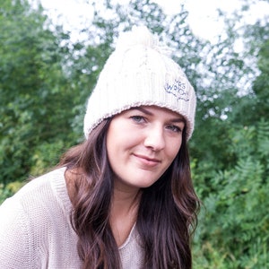 Personalised Beanie Hat - Embroidered Hat - Bobble Hat - Mrs Gifts - Gifts for Her - Wedding Gifts - Valentines Gifts - Pom Pom Hat