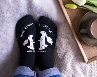 Some Bunny Loves You Socks - Personalised Socks  - Valentines Socks - Personalised Socks for Mum - Mum Socks - Mother's Day Socks