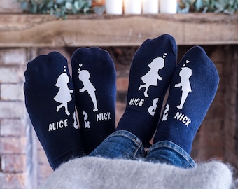 Kissing Couple - Kissing Couple Socks - Valentines Day Socks - Personalised Valentines Gift - LGBT Gift