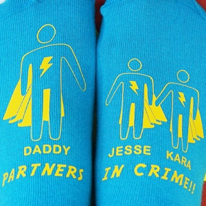 Fathers Day Socks Superhero Socks Father's Day Gift Superhero Daddy Hero Gifts Gifts for Dad Daddy and Me Personalised Socks image 2