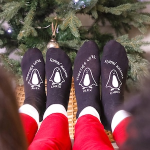 Penguin Socks - Novelty Socks - Couples Gifts - Penguin Gifts - Matching Couples Socks - Personalised Socks - His and Hers Socks