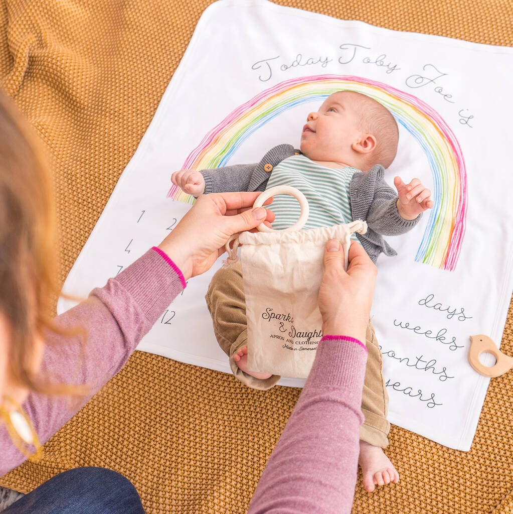 Rainbow Baby Blanket Baby Age Blanket Baby Milestone - Etsy