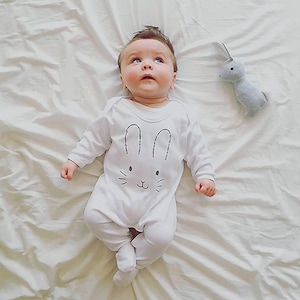 Bunny face sleepsuit - sleepsuit clearance - babywear - baby nightwear