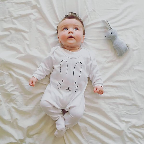 Häschen Gesicht Schlafanzug - Schlafanzug - Schlafanzug - Babykleidung - Babywäsche