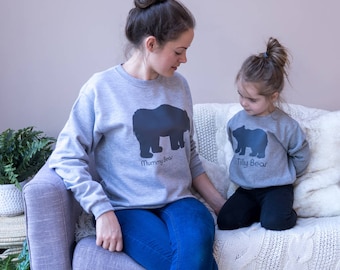 Mum and Child Sweaters - Matching Sweaters - Parent and Child Jumpers - Matching Family Jumpers - Bear Sweater - Bear Jumpers - Mum and Baby