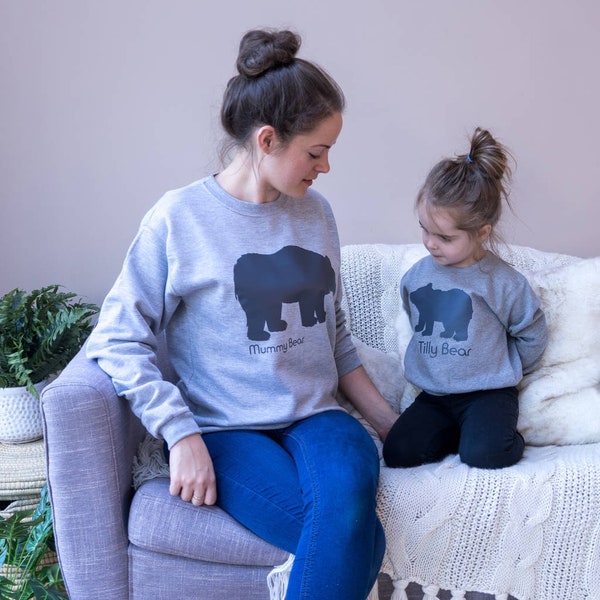 Mum and Child Sweaters - Matching Sweaters - Parent and Child Jumpers - Matching Family Jumpers - Bear Sweater - Bear Jumpers - Mum and Baby