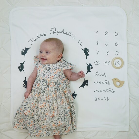 Personalised baby age blanket new arrivals