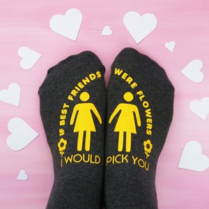 Best Friend Gift Best Friend Socks Flower Socks image 1