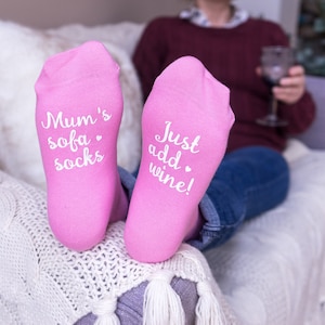 Personalised Mum Gift Socks For Mum Mother's Day Gift Just Add Wine Socks Sock Gift Personalised Socks for Women Gifts For Mom image 1