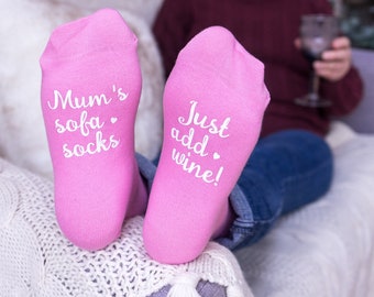 Personalised Mum Gift - Socks For Mum - Mother's Day Gift - Just Add Wine Socks - Sock Gift - Personalised Socks for Women - Gifts For Mom