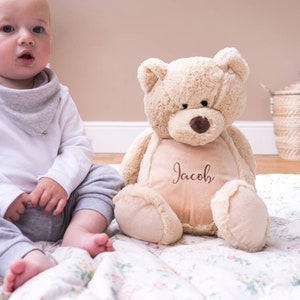 Personalised Teddy Bear Teddy Soft Toy Teddy Bear Baby Shower Gifts Gifts for Kids Embroidered Bear Personalised Soft Toy image 4