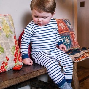 Striped baby romper - personalised baby romper - Striped onesie - Baby all in one - personalised all in one - Breton romper