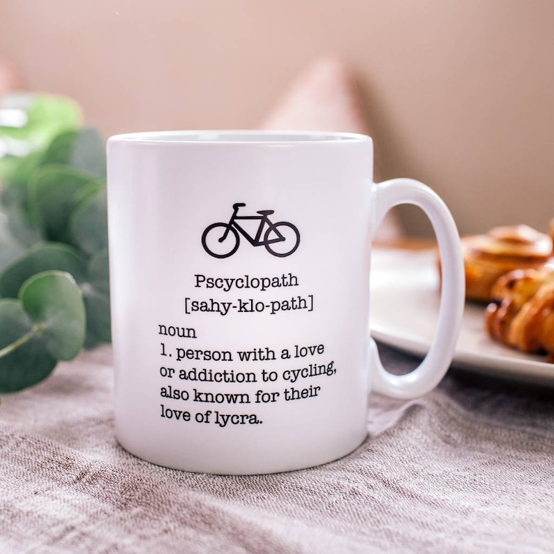 Cycling Gift 'Pscyclopath' Definition Mug Coffee Mug For Men image 1