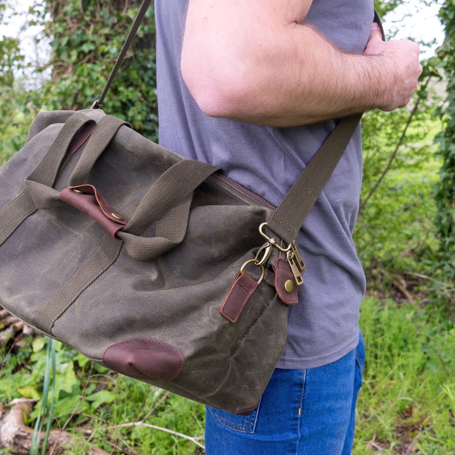 Waxed Canvas Bag Waxed Canvas Holdall Bag Monogram Bag Etsy