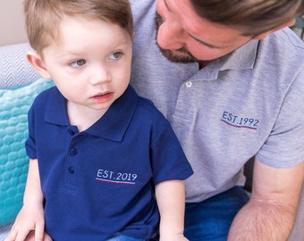 Family Shirt Set - Family Polo Shirts - Established Family Shirt Set - Dad and Baby Matching - Twinning Polo Shirt Set - Dad and Son Shirts