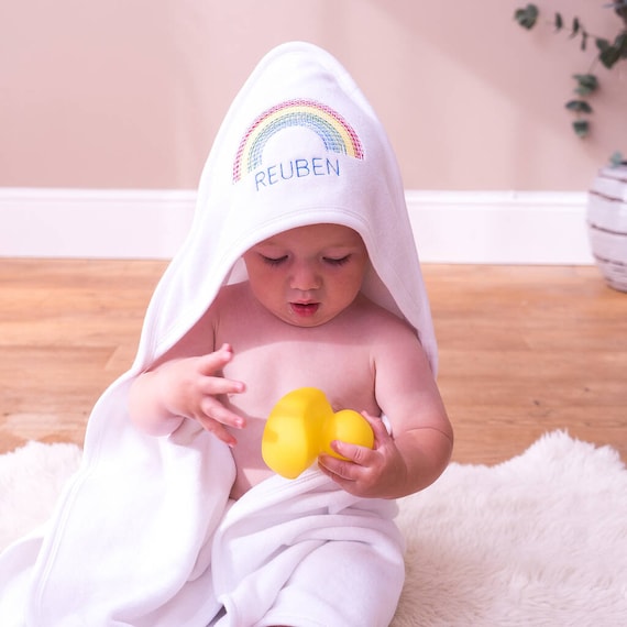 Toalla de baño personalizada para bebés con capucha, toalla con capucha con  monograma para bebé -  México