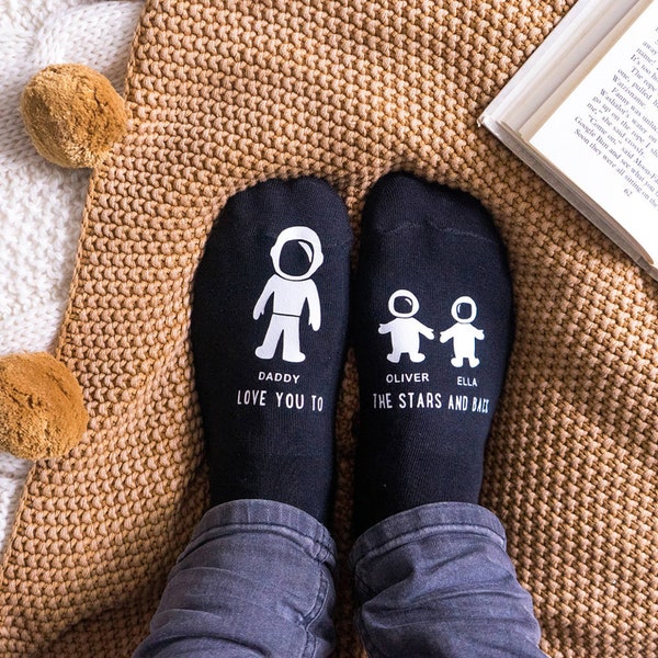 Astronaut Socks- Space Dad Gift - Space Socks- Socks For Daddy - Socks for Dad - Personalised Space Socks - Gift From Child - Gift From Kids