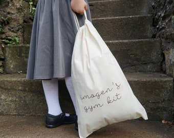 Kinder Turnbeutel - Schultüte - Jungen Turnbeutel - Mädchen Turnbeutel - Personalisierter Turnbeutel - PE Tasche - Namensbeutel