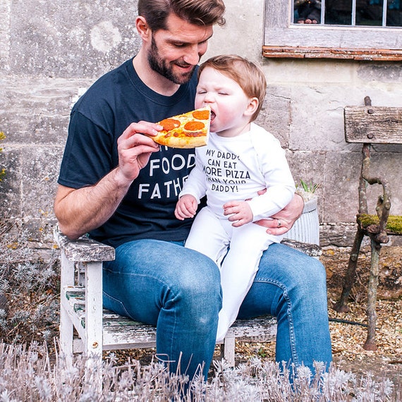 Daddy and me t-shirt set - daddy and baby matching set t-shirt - food father t-shirt set - food gift - gift for foodie