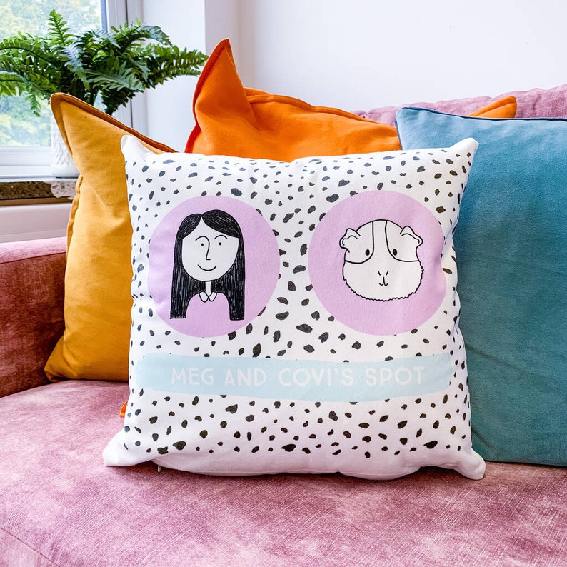 Personalised Pet Pillow Me and My Pet Pet Portrait Cushion Personalised Cushion Custom Pet Cushion Personalized Pet Pillow image 4