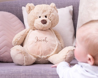 Personalisierter Teddybär - Teddy Plüschtier - Teddybär - Baby Shower Geschenke - Geschenke für Kinder - Bestickter Bär - Personalisiertes Plüschtier