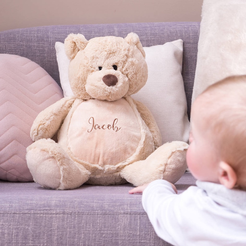 Personalised Teddy Bear Teddy Soft Toy Teddy Bear Baby Shower Gifts Gifts for Kids Embroidered Bear Personalised Soft Toy image 1