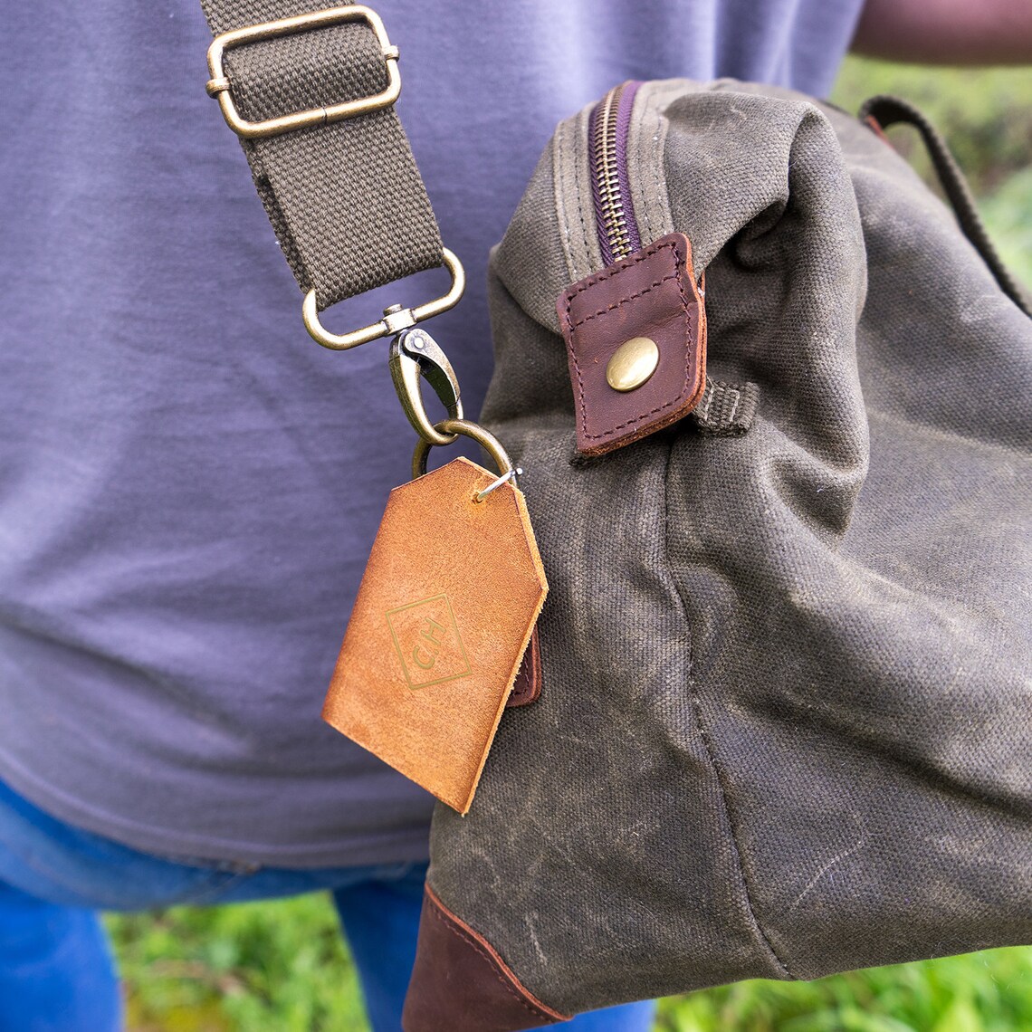 Waxed Canvas Bag Waxed Canvas Holdall Bag Monogram Bag Etsy