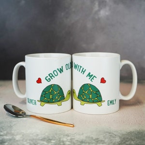 Grow Old With Me Tortoise - Tortoise Gift - Personalised Mug - Valentines mug - Anniversary Mug