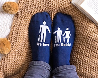 Chaussettes papa et moi - Cadeau de fête des pères - Chaussettes de fête des pères - Cadeau papa et moi - Chaussettes pour papa - Cadeau d’enfants - Chaussettes de papa et moi