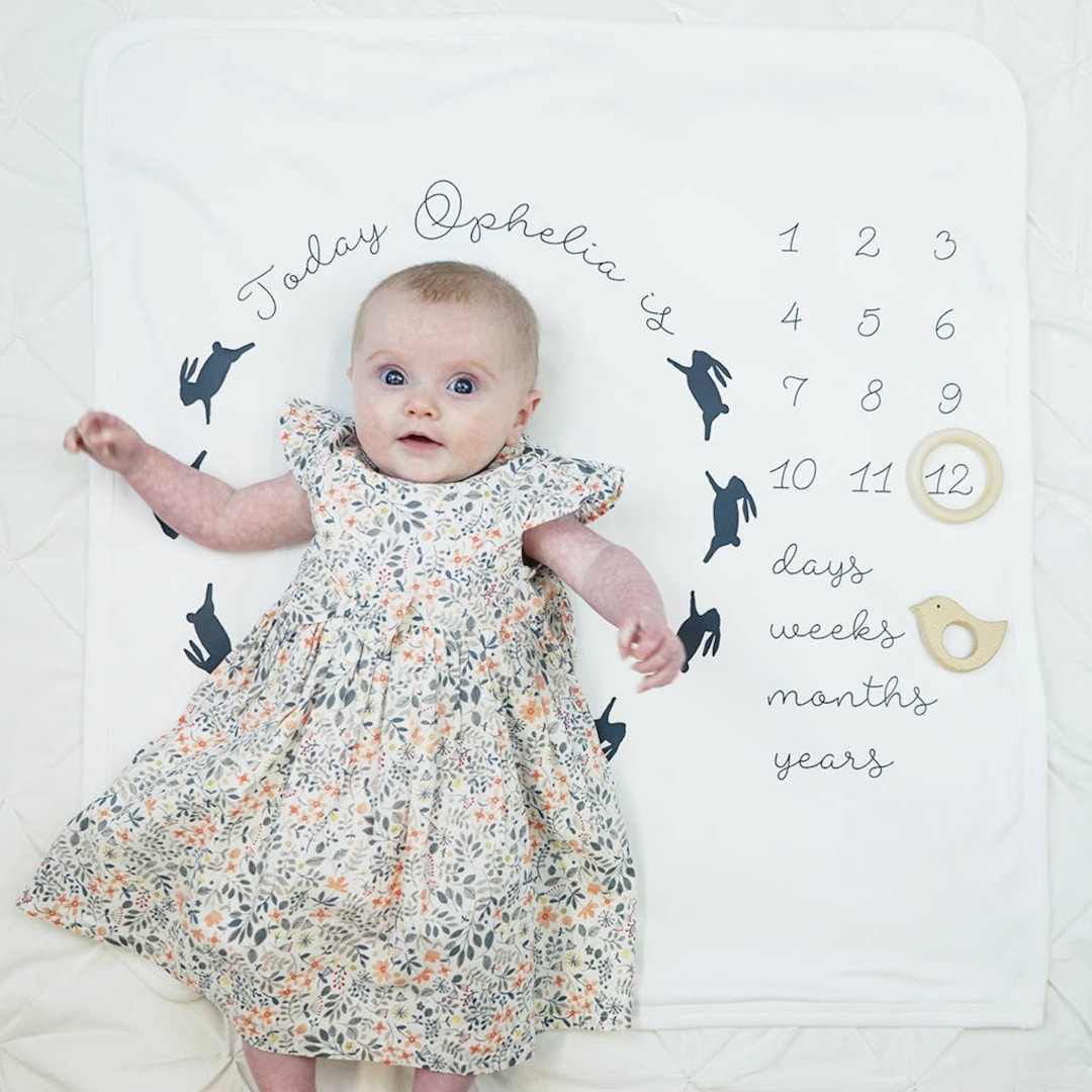 Baby Milestone Blanket Baby Blanket Baby Age Blanket New Baby Blanket