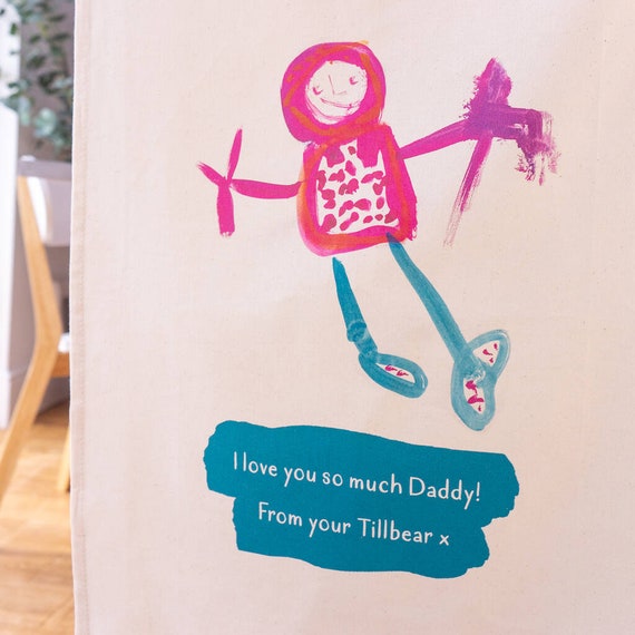 Personalised Tea Towel Children's Drawing Gift Gift From Kids Kids