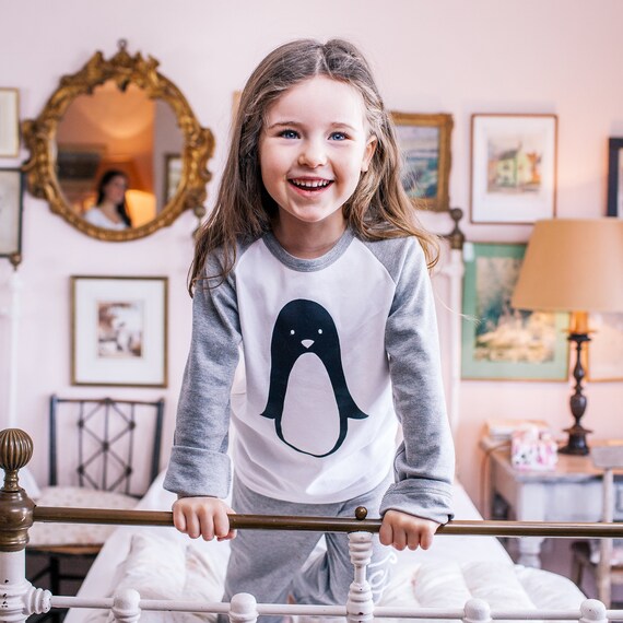 Penguin Pyjamas Penguin Kids Pyjamas Kids Christmas | Etsy