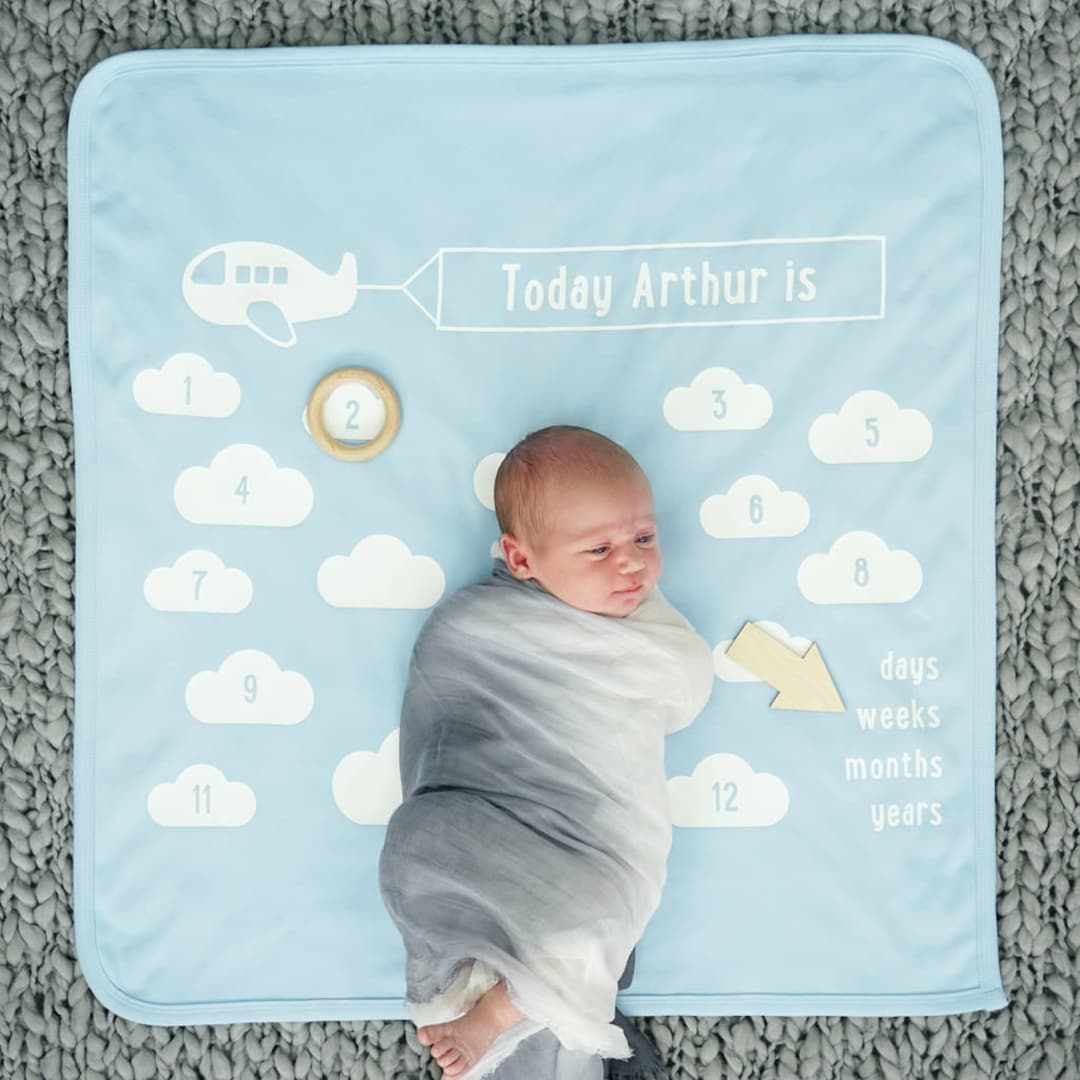 Baby Age Blanket Baby Photo Prop New Baby Photo Prop New Baby Blanket