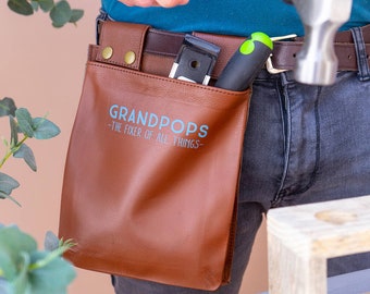 Personalised Tool Belt - Leather Tool Belt - Custom Tool Belt - DIY Dad Gift - Gifts for Grandad - Gifts for Builders - DIY Gifts