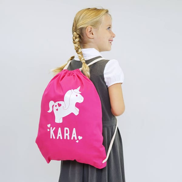 Unicorn bag - Unicorn Gift - Personalised unicorn bag - Unicorn Gym Bag - Girls Gym Bag - Back to School Bag - Unicorn School Gym Bag