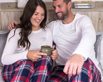 Pyjamas de La Saint-Valentin - Pyjamas pour couples - Pyjamas personnalisés - Cadeau de Saint-Valentin - Pyjamas de mariage - PJ assortis - PJ Heart Hands