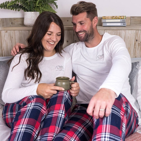 Matching couples valentines pajamas hotsell