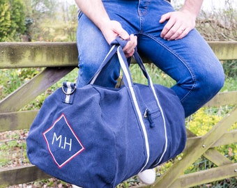 Monogram Canvas Bag - Monogram Bag - Monogram Holdall Bag- Canvas Holdall - Canvas Holdall Bag - Monogram Luggage - Initials Bag - Men's Bag