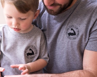 Strong Dad T-shirt Set- Twinning Tshirt - Strong Dad's Club T-shirt - My Daddy Is T-shirt - My Daddy is Stronger T-shirt- Father's Day Gift
