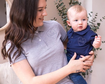 Mum and Baby Matching - Polo Shirt Women's - Personalised Polo Shirt - Mum and Daughter Matching - Mum and Son Matching - Polo Shirt Set