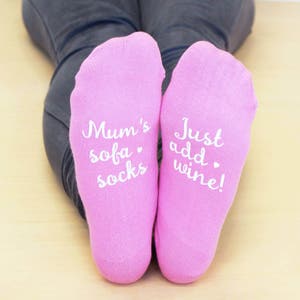 Personalised Mum Gift Socks For Mum Mother's Day Gift Just Add Wine Socks Sock Gift Personalised Socks for Women Gifts For Mom image 2